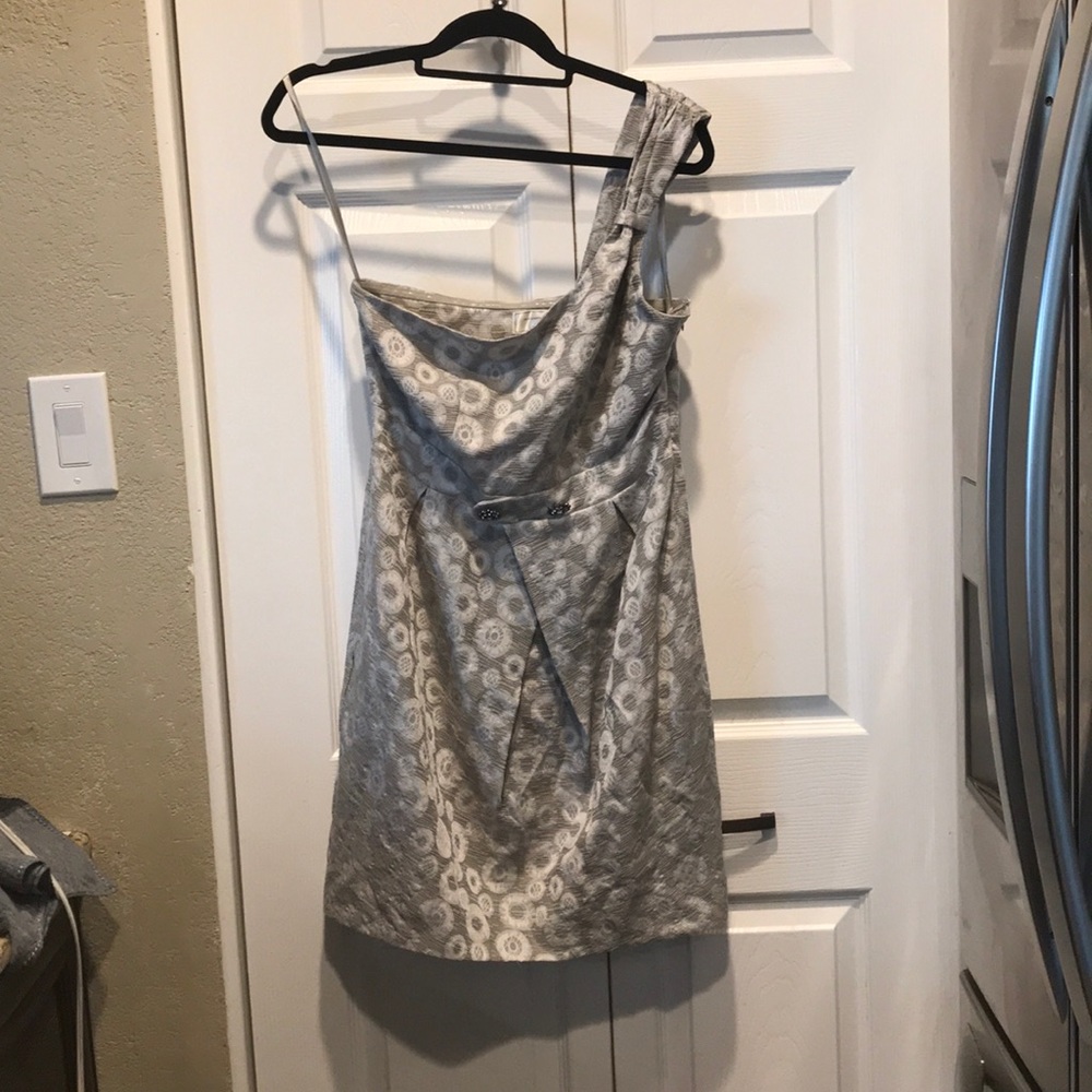 Moulinette Souers One Strap Dinner Dress Gray Sz 8